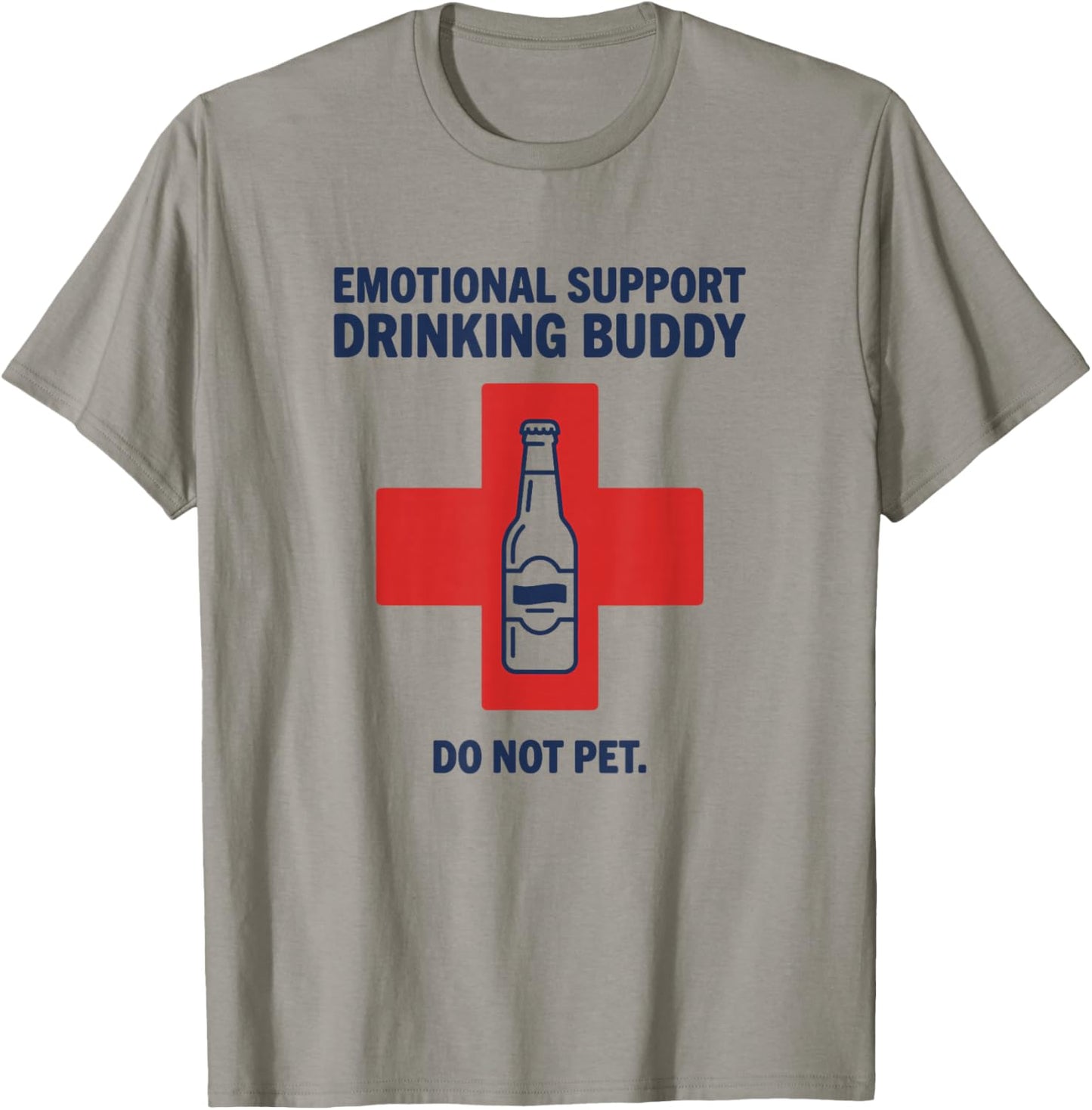 Emotional Support Drinking Buddy Funny Beer Lover Design T-Shirt - T-Shirt | Sand