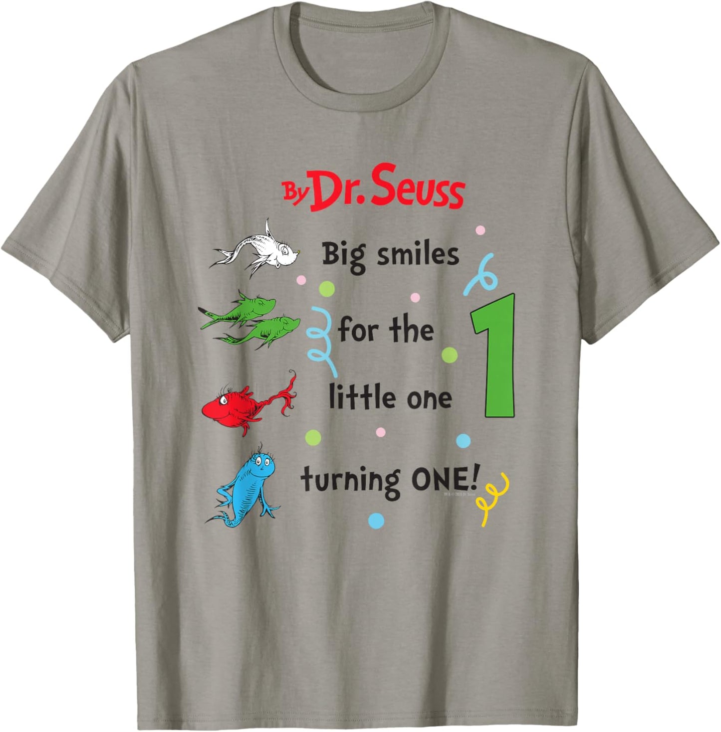 Dr. Seuss 1 Fish 2 Fish Birthday Officially Licensed T-Shirt - T-Shirt | Sand