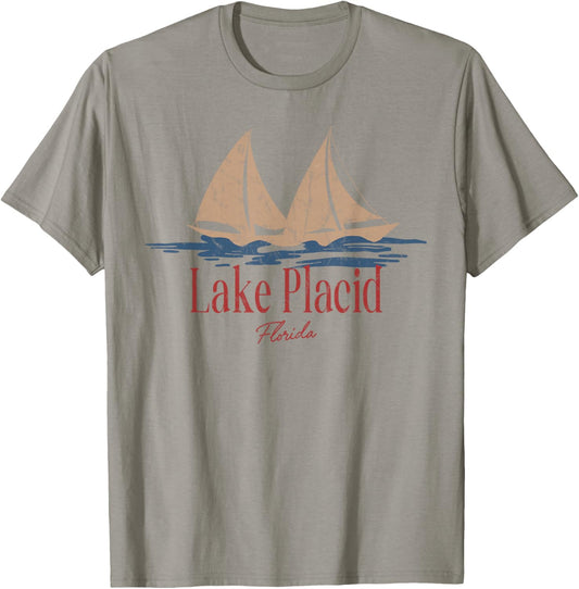 Lake Placid Florida Outdoors Vintage T-Shirt - T-Shirt | Sand