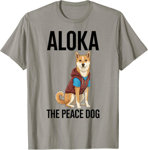 Aloka The Peace Dog Minimalist Zen Art T-Shirt - T-Shirt | Sand