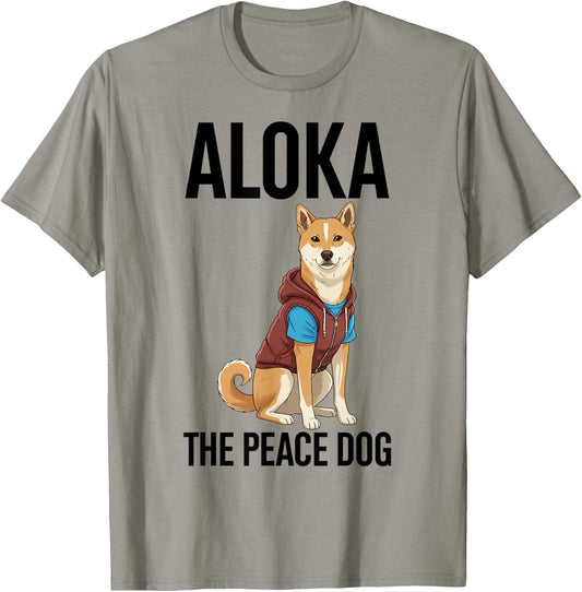 Aloka The Peace Dog Minimalist Zen Art T-Shirt - T-Shirt | Sand