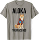 Aloka The Peace Dog Minimalist Zen Art T-Shirt - T-Shirt | Sand