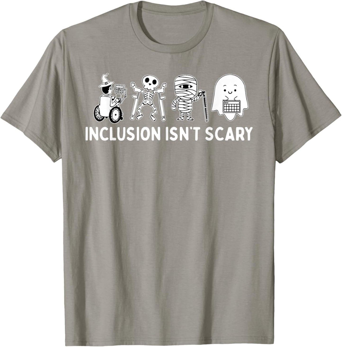 Inclusion Isn't Scary Halloween SLP Sped Teacher Unity Day T-Shirt - T-Shirt | Sand