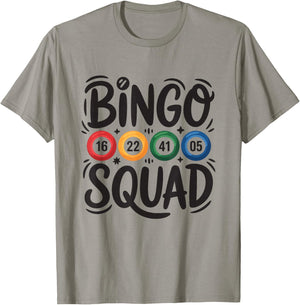 Bingo Squad Game Night Players Fun Design T-Shirt - T-Shirt | Sand