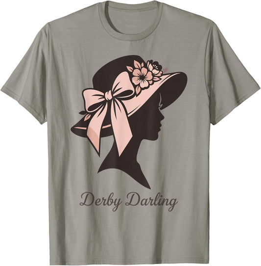Derby Darling Floral Hat Southern Race Day T-Shirt - T-Shirt | Sand