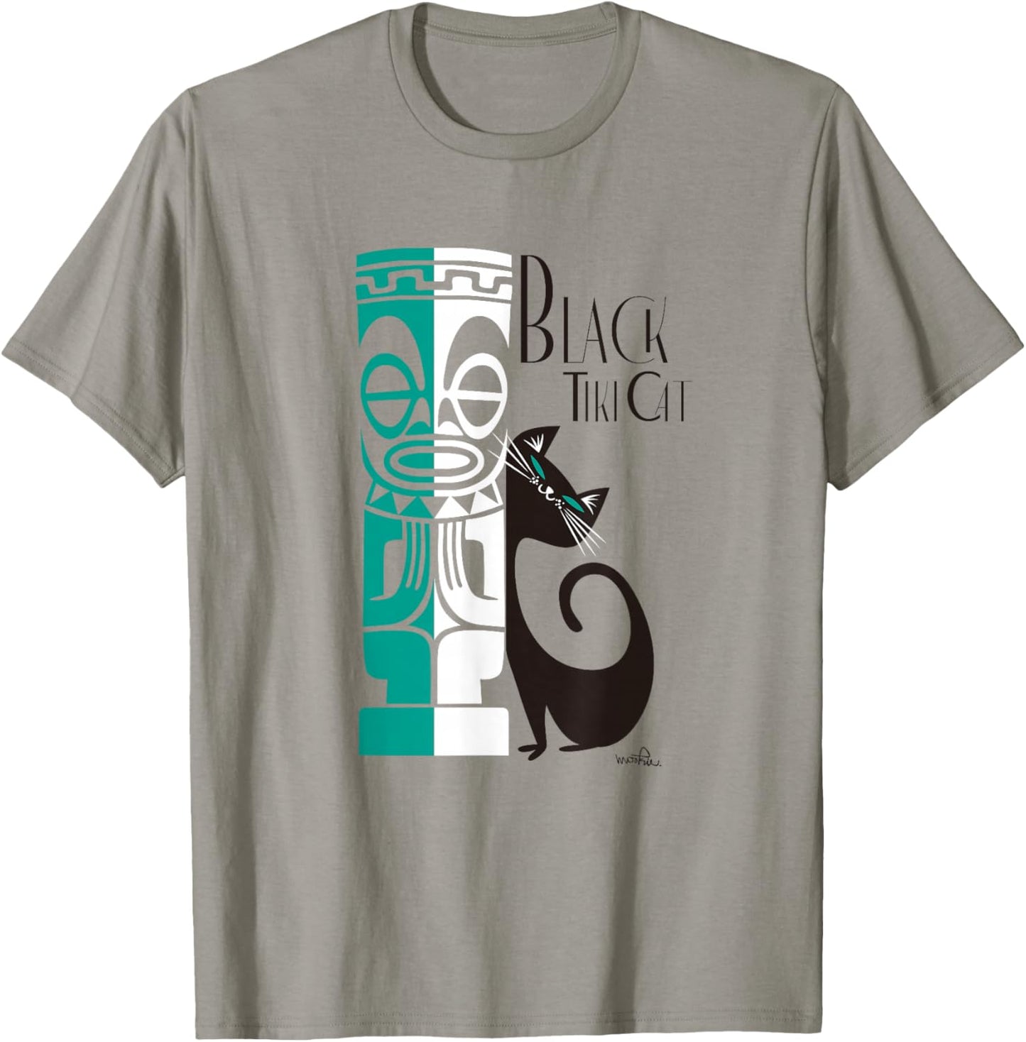 Black Tiki Cat T-Shirt - T-Shirt | Sand
