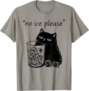 No Ice Please Funny Cat Meme Retro Vintage T-Shirt - T-Shirt | Sand