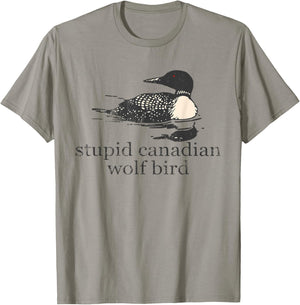 Hockey Romance LGBT Hockey Fan Stupid Canadian Wolf Bird T-Shirt - T-Shirt | Sand