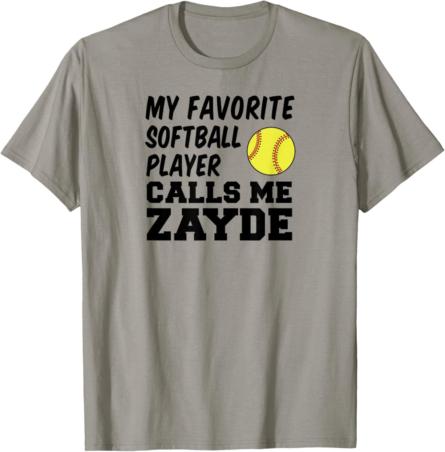 My Favorite Softball Player Calls Me Zayde Jewish Grandpa T-Shirt - T-Shirt | Sand