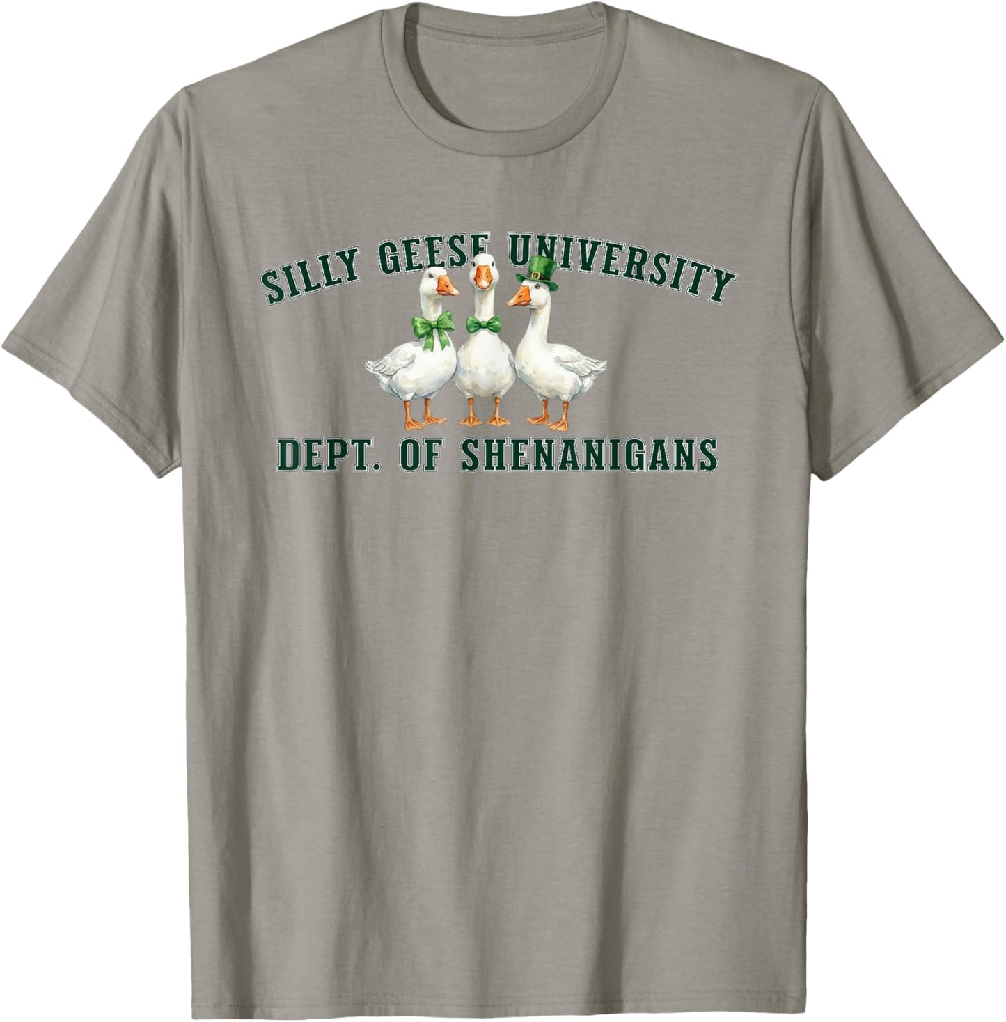 Silly Geese St Patricks Day Funny Shenanigans T-Shirt - T-Shirt | Sand