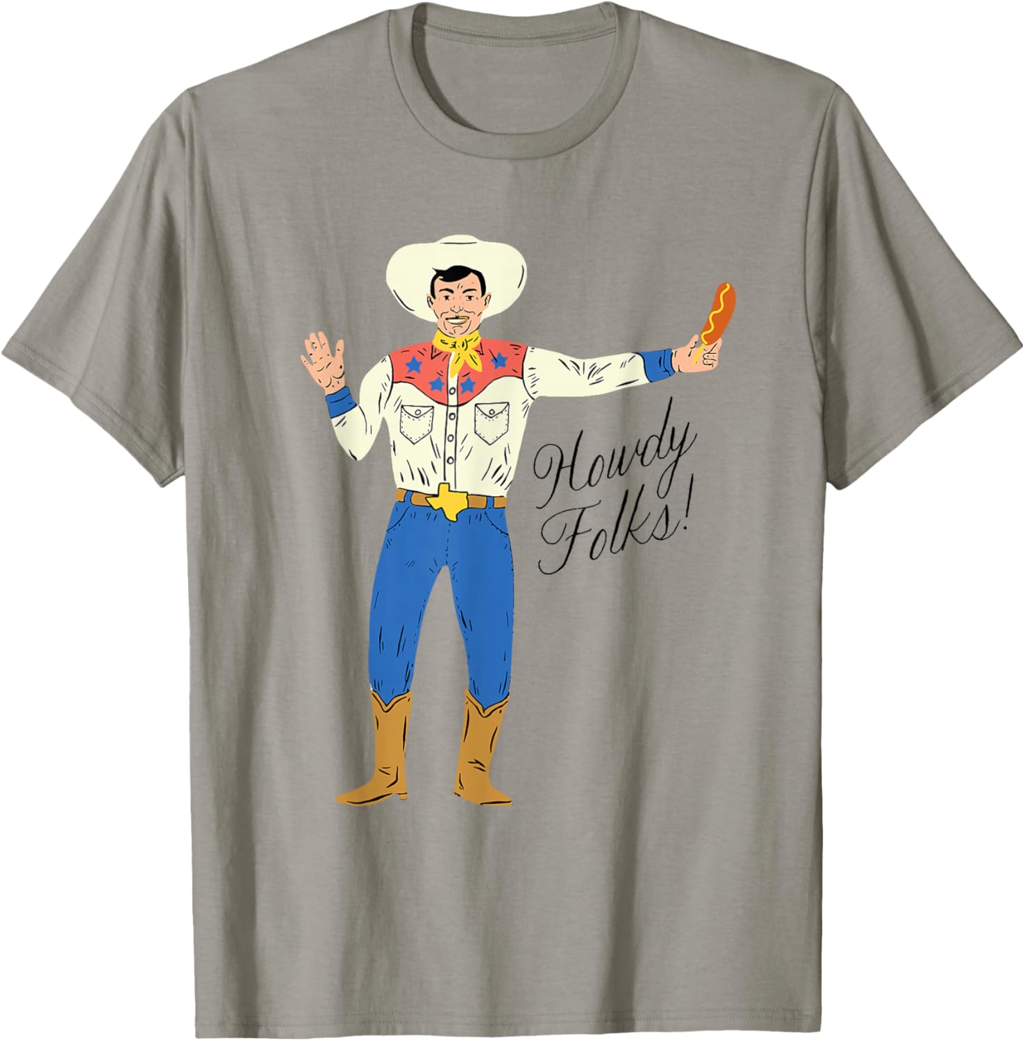 Howdy Folks Big Tex, State Fair of Texas Outfit T-Shirt - T-Shirt | Sand