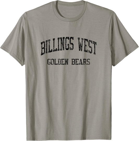 Billings West High School HS Billings MT Vintage Sports T-Shirt - T-Shirt | Sand