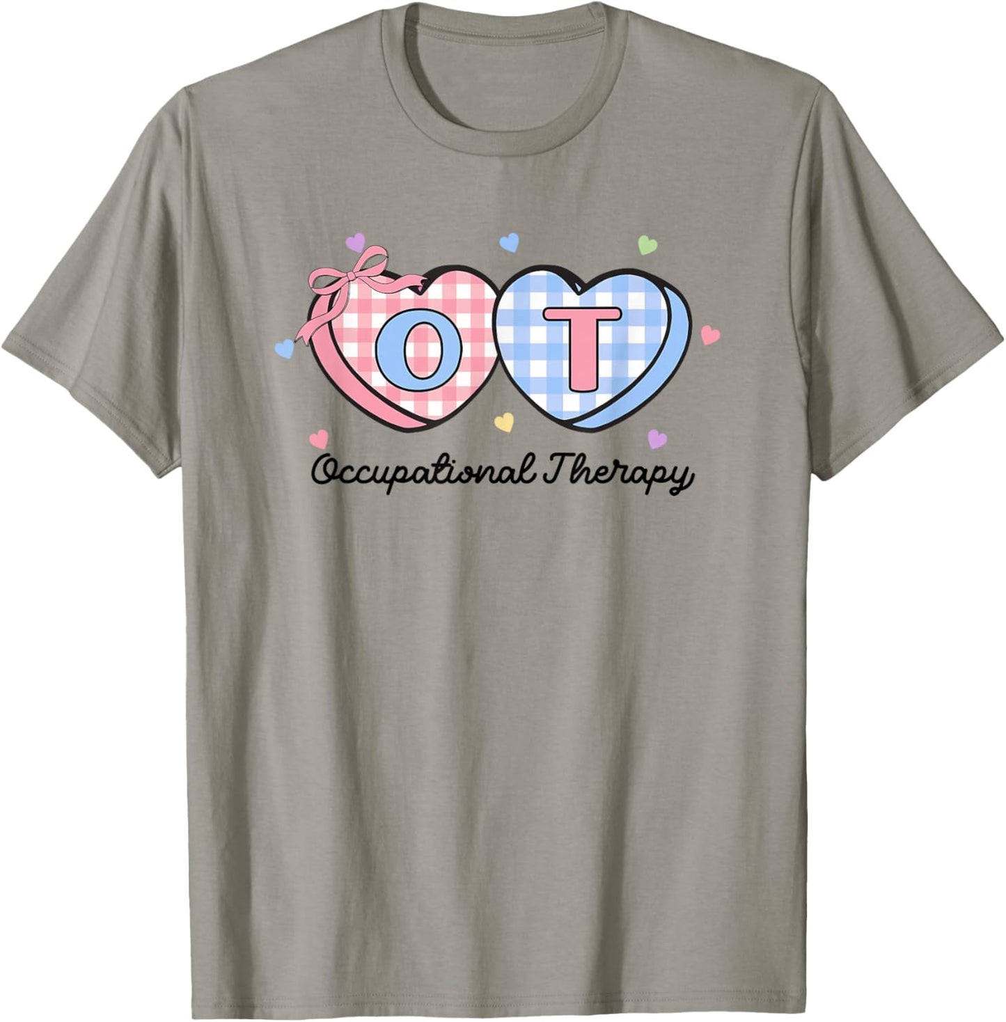 OT Valentine's Day Occupational Therapy Pink Coquette Bow T-Shirt - T-Shirt | Sand