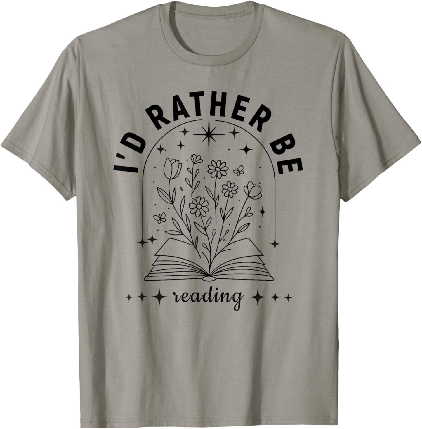 I’d Rather Be Reading | Minimal Book Lover Arch Design T-Shirt - T-Shirt | Sand