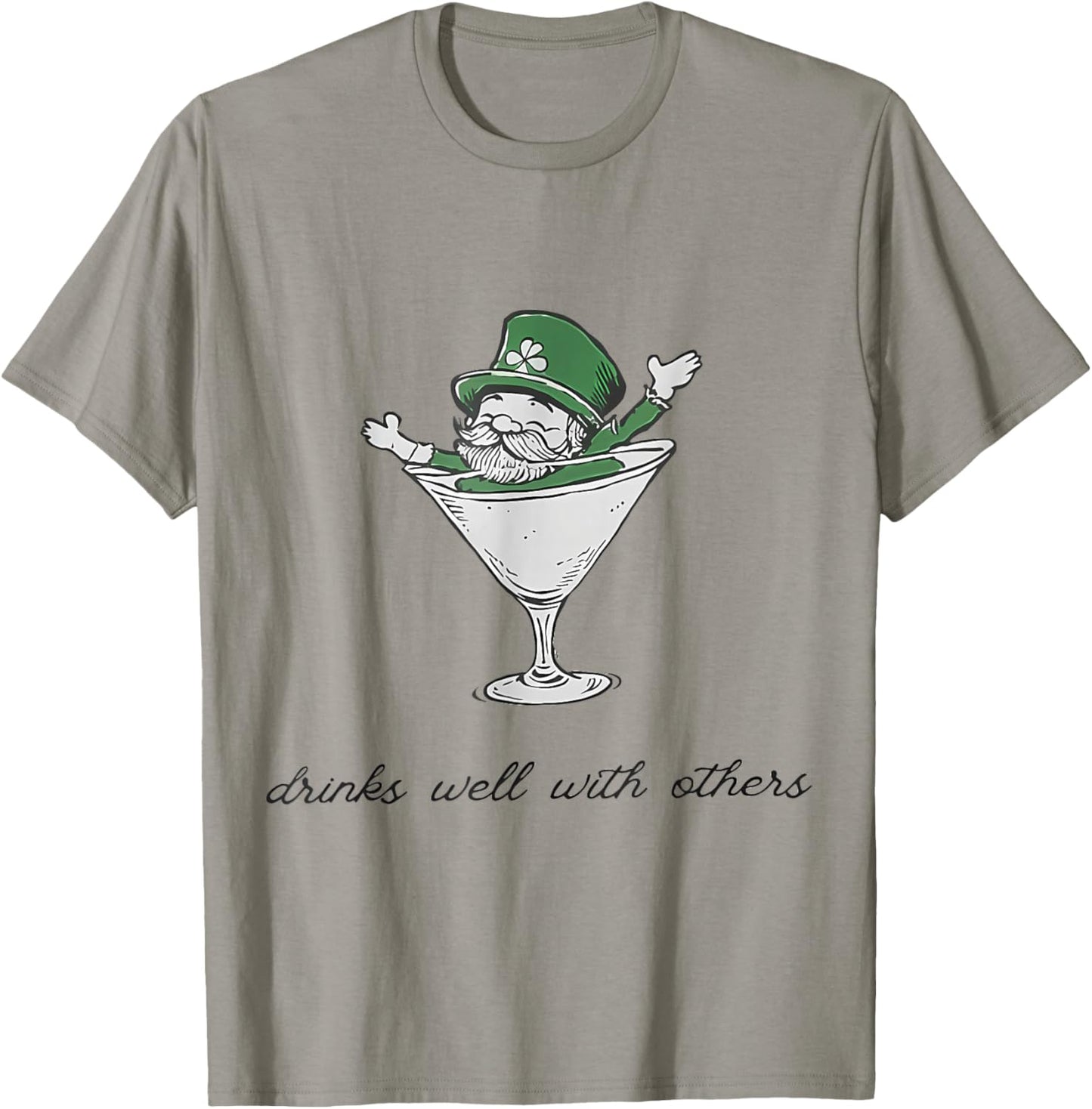 Leprechaun Martini Cocktail St Patrick's Day T-Shirt - T-Shirt | Sand