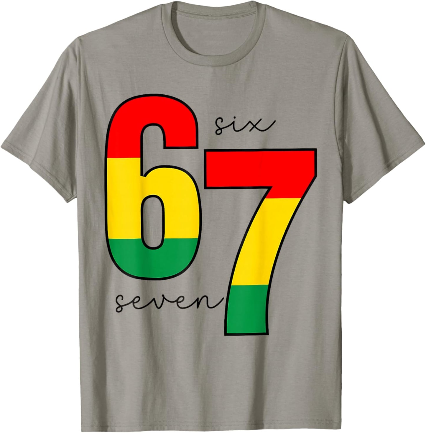 Meme Melanin 67 Funny Six Seven African Black History Month T-Shirt - T-Shirt | Sand