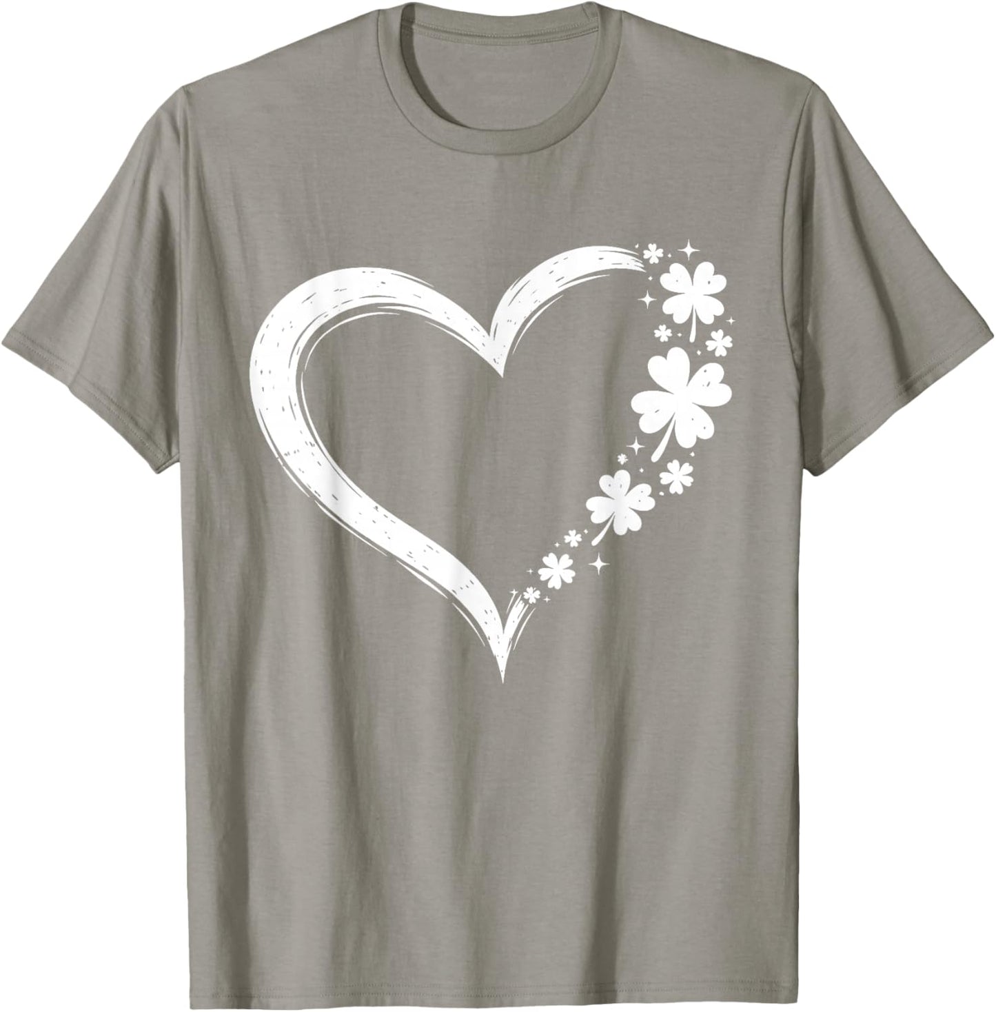 Happy St Patrick's Day Love Heart Shamrock Irish Women Girls T-Shirt - T-Shirt | Sand