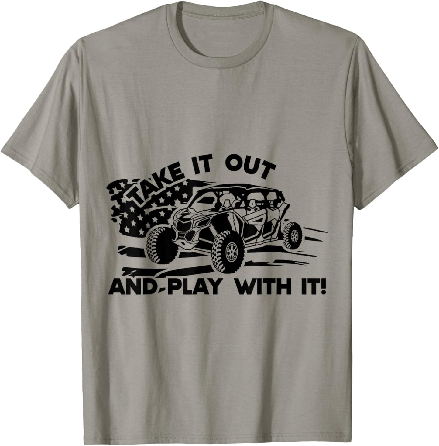 Side by Side UTV Take It Out and Play US Flag M X3 T-Shirt - T-Shirt | Sand