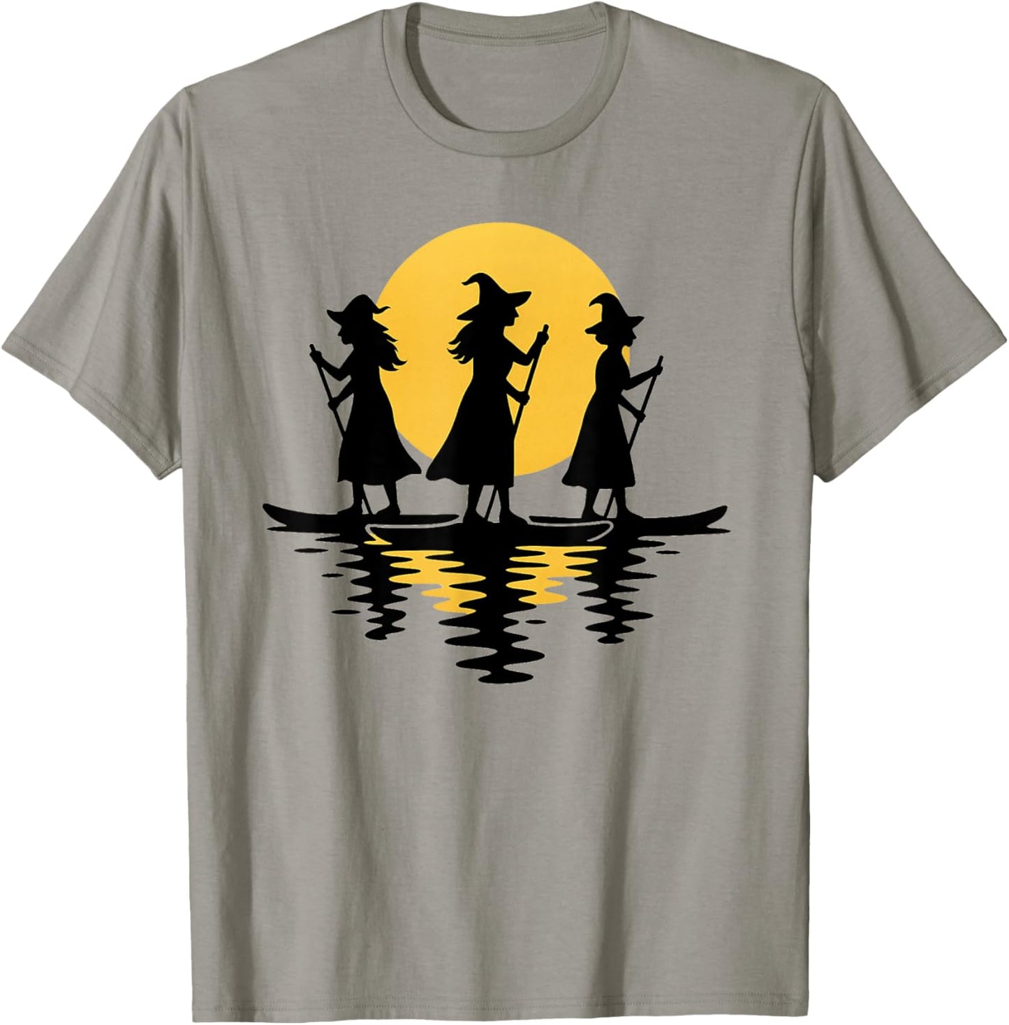 Halloween Witches Paddling SUP Paddleboards T-Shirt - T-Shirt | Sand