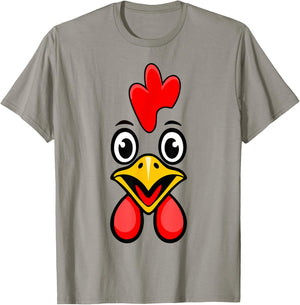 Chicken Shirt Adult Kids Men Women Chicken Hen Face Costume T-Shirt - T-Shirt | Sand