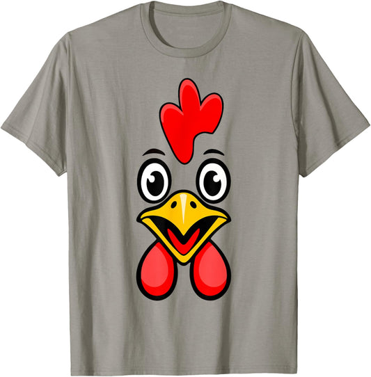 Chicken Shirt Adult Kids Men Women Chicken Hen Face Costume T-Shirt - T-Shirt | Sand