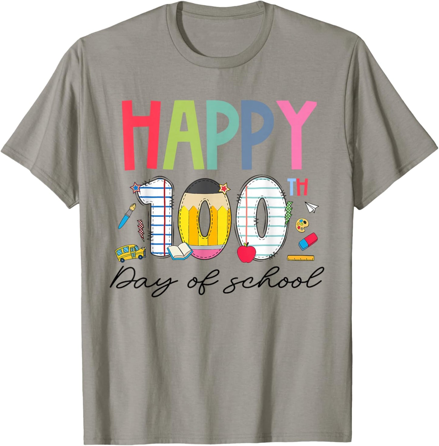 100 Days of School Teacher Kids Happy 100th Day of School T-Shirt - T-Shirt | Sand
