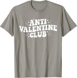 Funny Valentine's Day Friends Group Anti Valentine Club T-Shirt - T-Shirt | Sand
