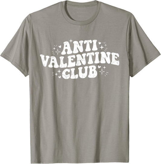 Funny Valentine's Day Friends Group Anti Valentine Club T-Shirt - T-Shirt | Sand