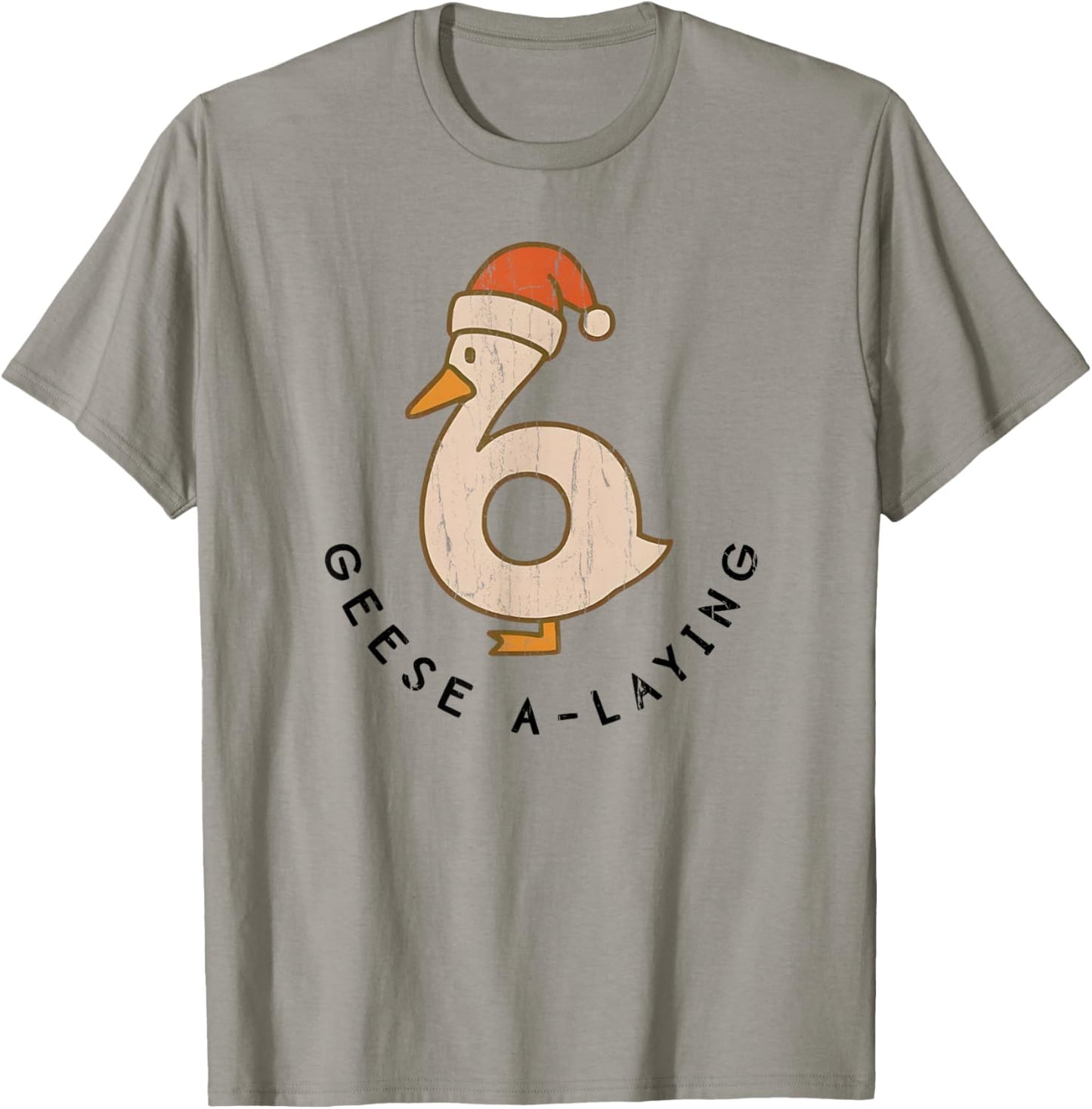 Geese A Laying, Funny Christmas Goose, Couples Matching T-Shirt - T-Shirt | Sand