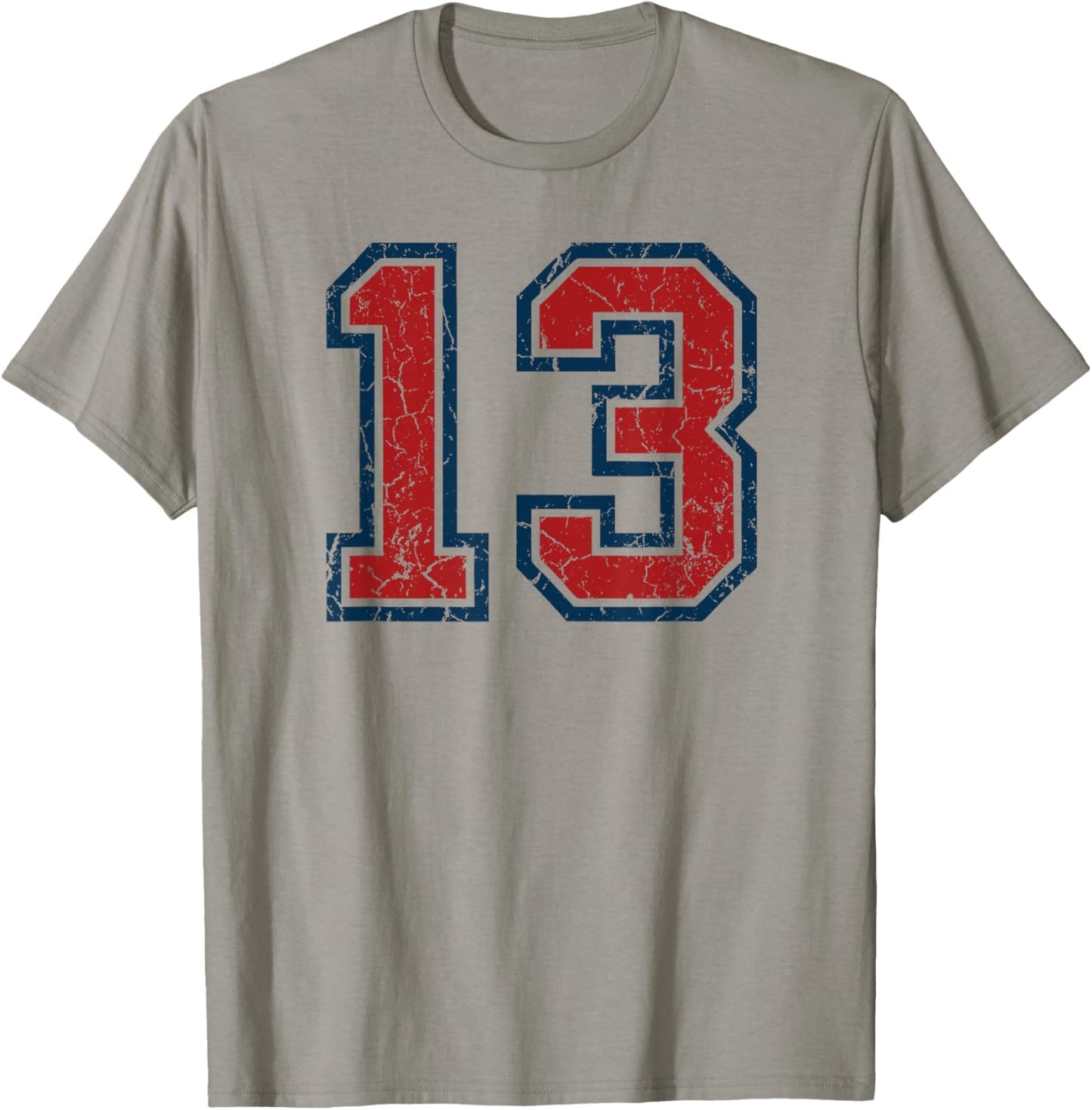 Red and Blue Sports Number 13 Jersey Uniform Player Fan T-Shirt - T-Shirt | Sand