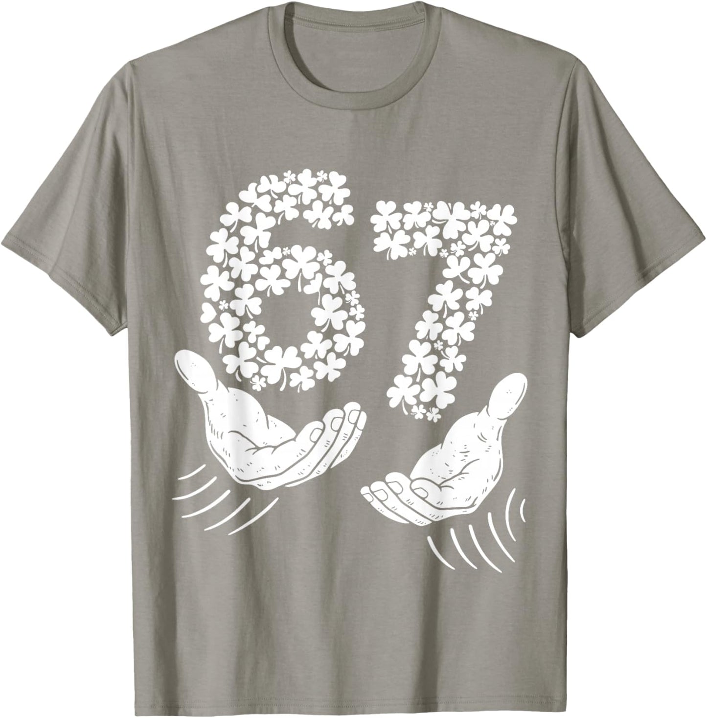 Six Seven Meme 67 St Patricks Day Shamrock Men Women Kids T-Shirt - T-Shirt | Sand