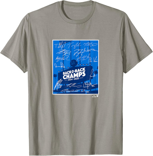 Los Angeles Baseball - Back-to-Back Champs T-Shirt - T-Shirt | Sand