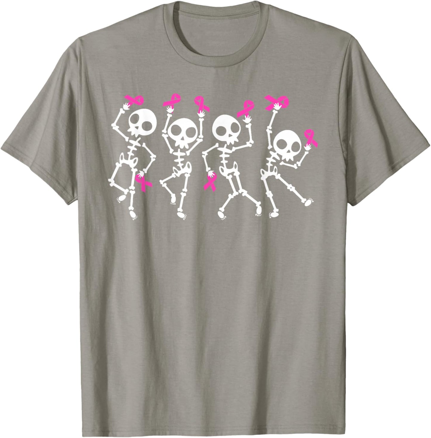 Pink Ribbon Breast Cancer Awareness Skeleton Boys Men Kids T-Shirt - T-Shirt | Sand