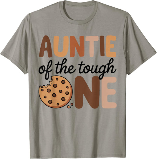 Auntie of The Tough one Cookies Milk 1st Birthday Matching T-Shirt - T-Shirt | Sand