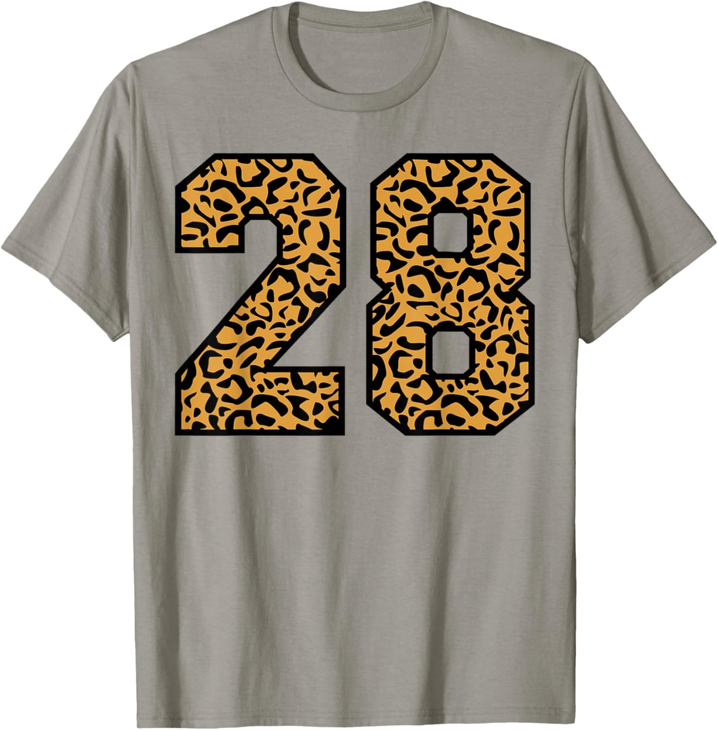 28 Number Leopard Twenty-Eight Team Sports Varsity Matching T-Shirt - T-Shirt | Sand