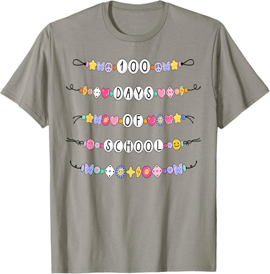 100 Days of School Friendship Bracelets 100th Day Smarter T-Shirt - T-Shirt | Sand