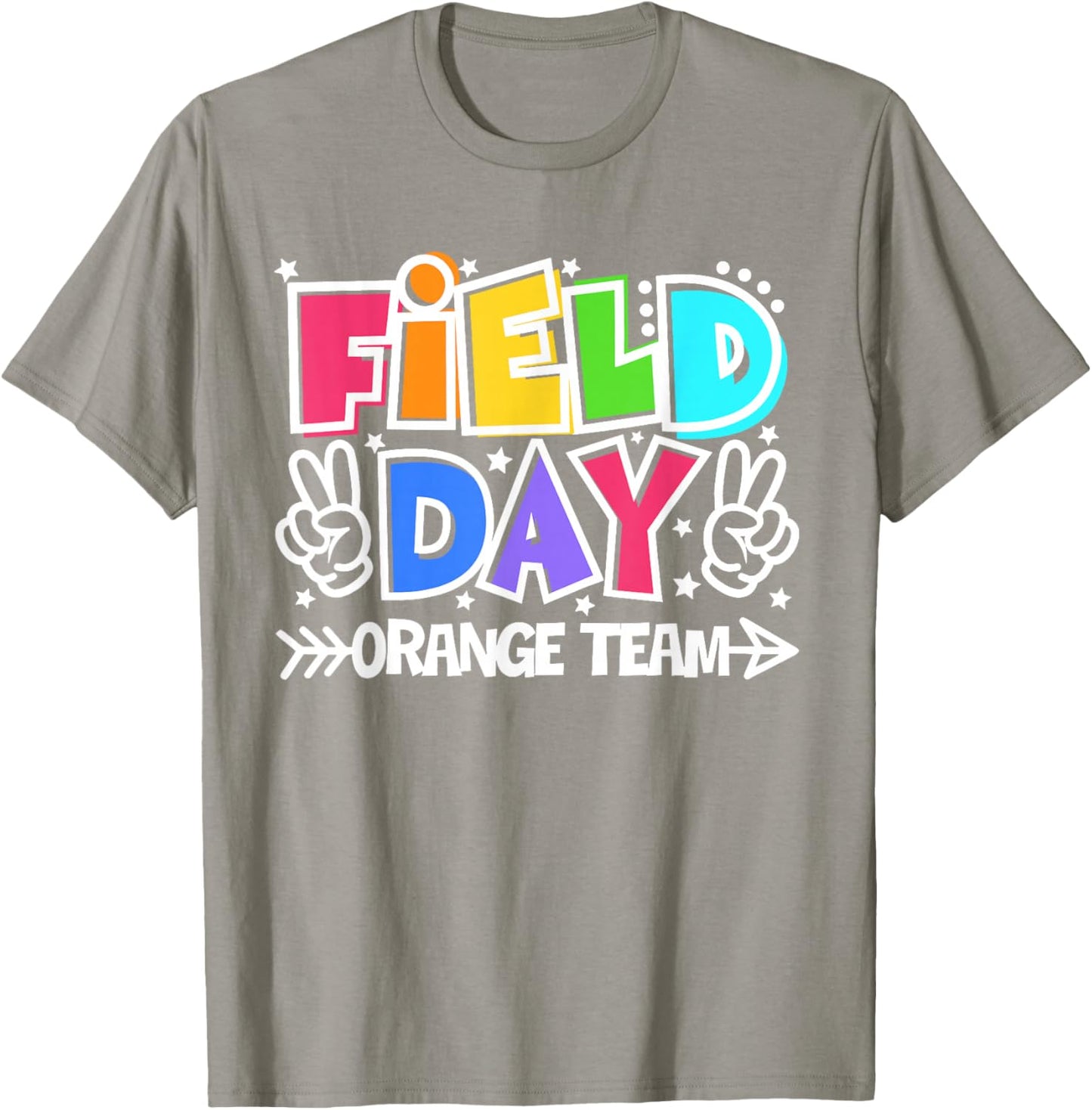 Orange Team Just Here for Field Day Fun Day 2026 Teacher Kid T-Shirt - T-Shirt | Sand