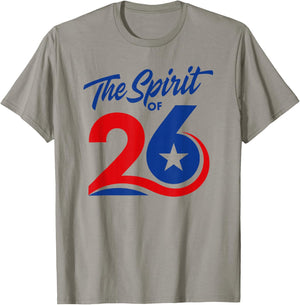 The Spirit of 26 Patriotic American Flag July 4th 1776-2026 T-Shirt - T-Shirt | Sand