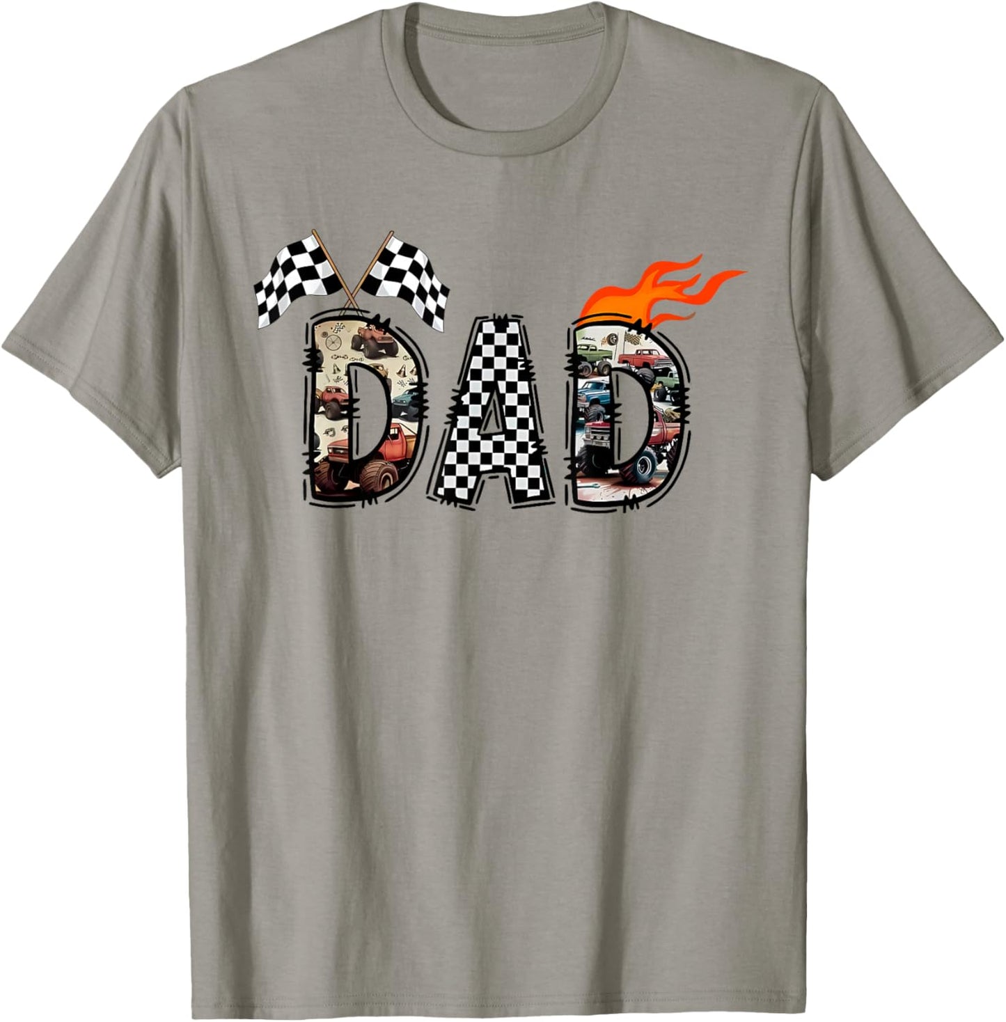 Dad Retro Monster Truck Family Crew Birthday Matching T-Shirt - T-Shirt | Sand