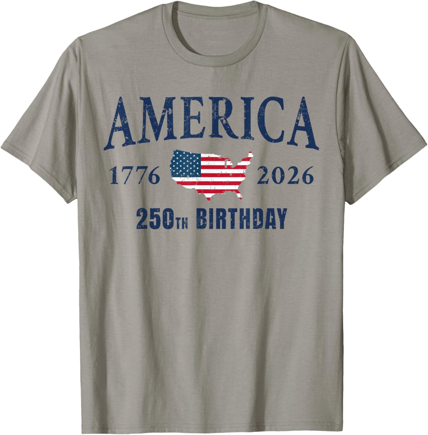 4th of July American Flag Vintage 250 Years 1776 2026 USA T-Shirt - T-Shirt | Sand