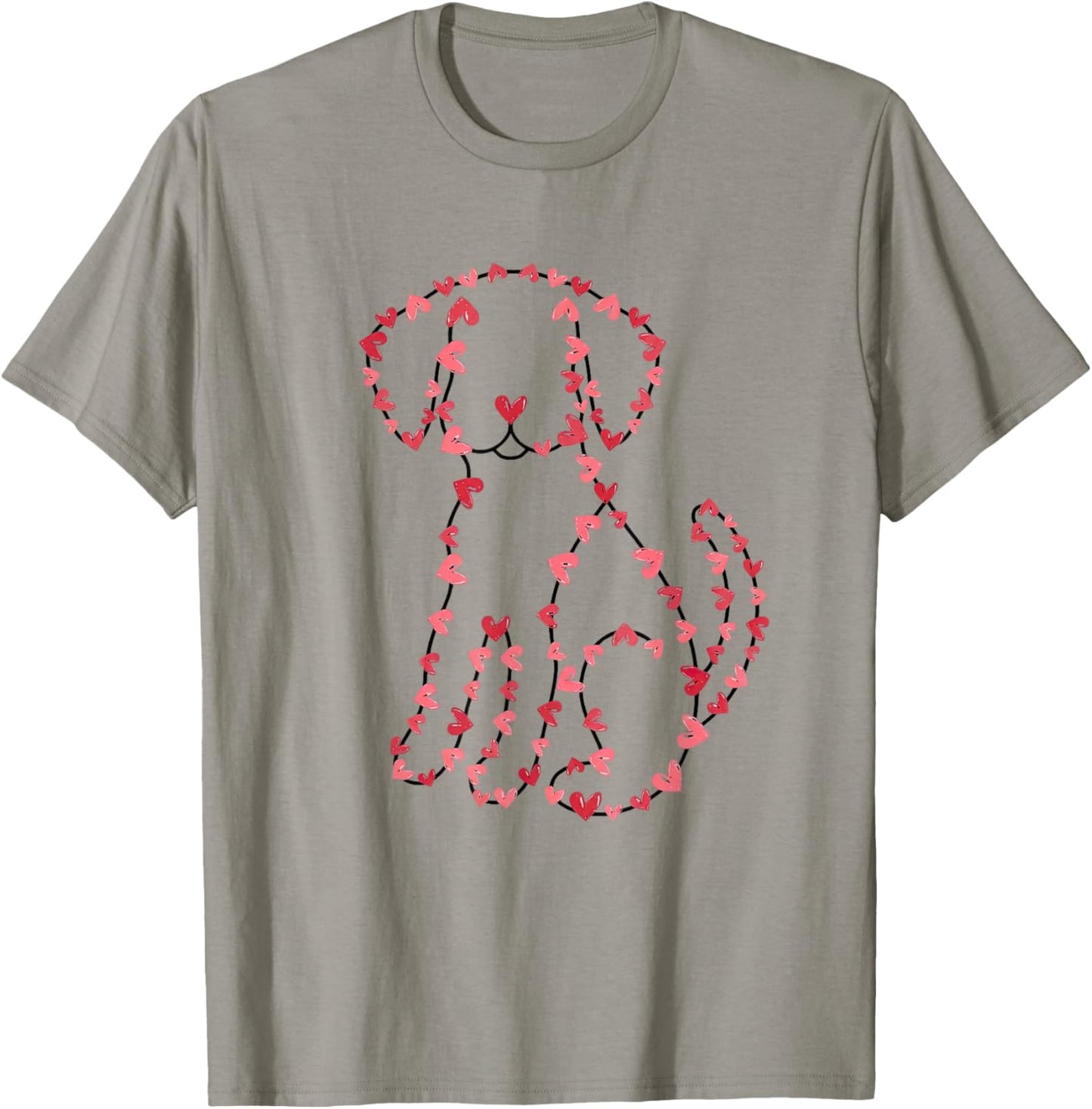 Dog Valentines Day Heart Love Puppy Dog Lover Women Girls T-Shirt - T-Shirt | Sand