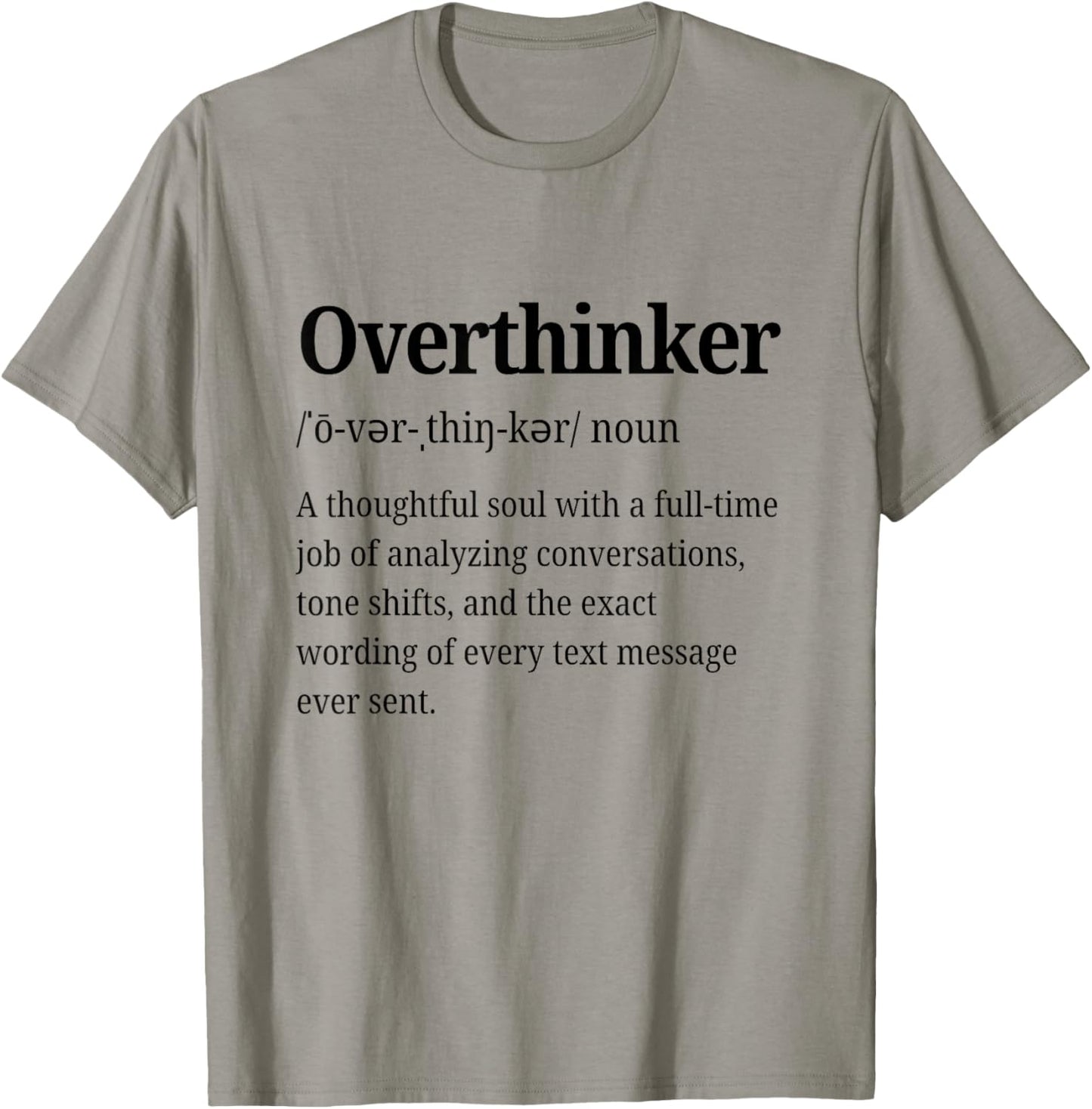 Overthinker Definition Funny Anxiety Introvert Personality T-Shirt - T-Shirt | Sand