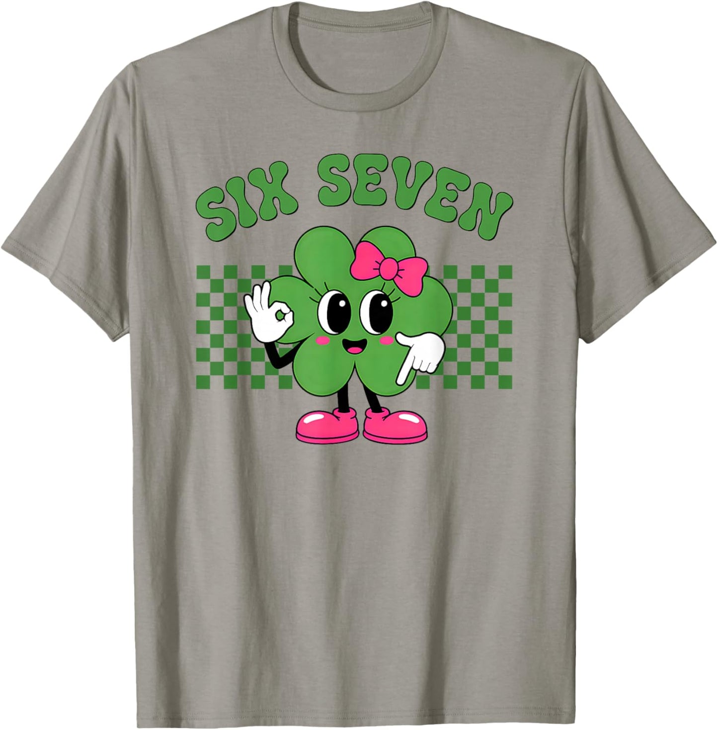 Six Seven 67 Meme St Patricks Day Shamrock Boys Girls Kids T-Shirt - T-Shirt | Sand