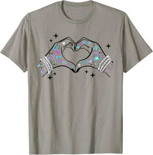 Heart Hands Taylor First Name Girl Retro Groovy 70's 80's T-Shirt - T-Shirt | Sand