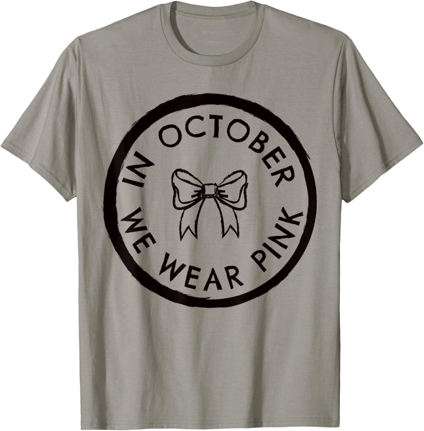 Coquette Bow in October We Wear Pink Out T-Shirt - T-Shirt | Sand