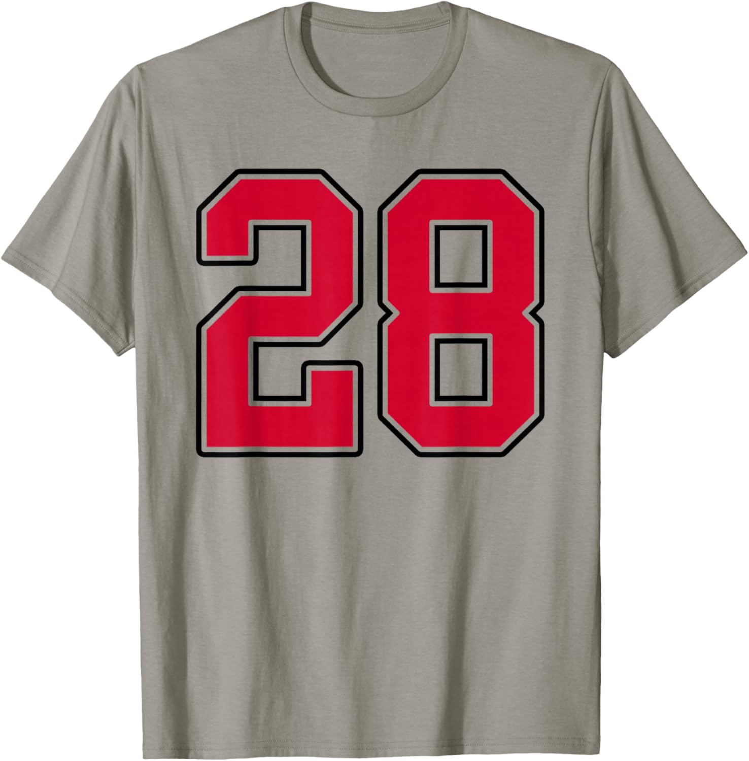 Red and Black Number 28 Jersey Player Uniform #28 T-Shirt - T-Shirt | Sand