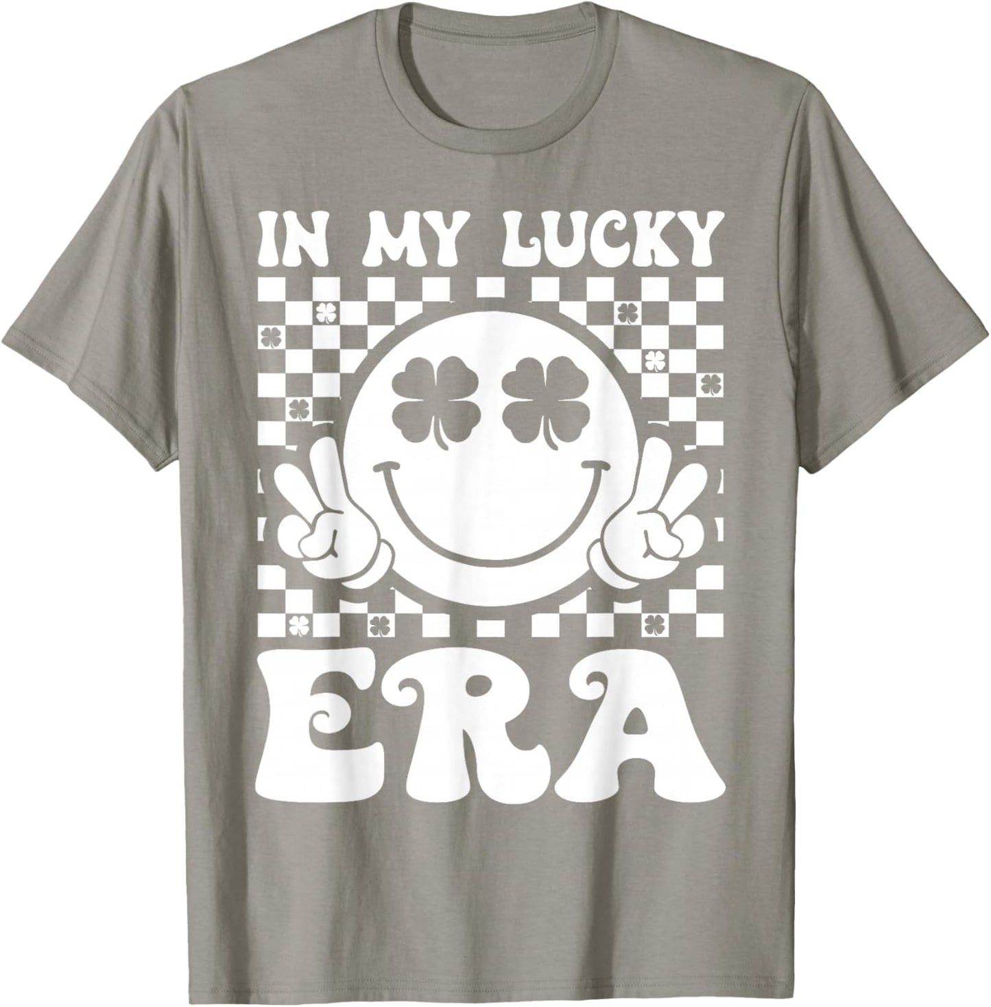 Groovy in My Lucky Era St Patricks Day Shamrock Men Women T-Shirt - T-Shirt | Sand