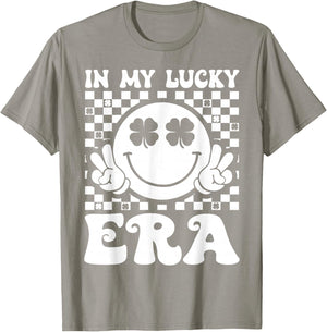 Groovy in My Lucky Era St Patricks Day Shamrock Men Women T-Shirt - T-Shirt | Sand