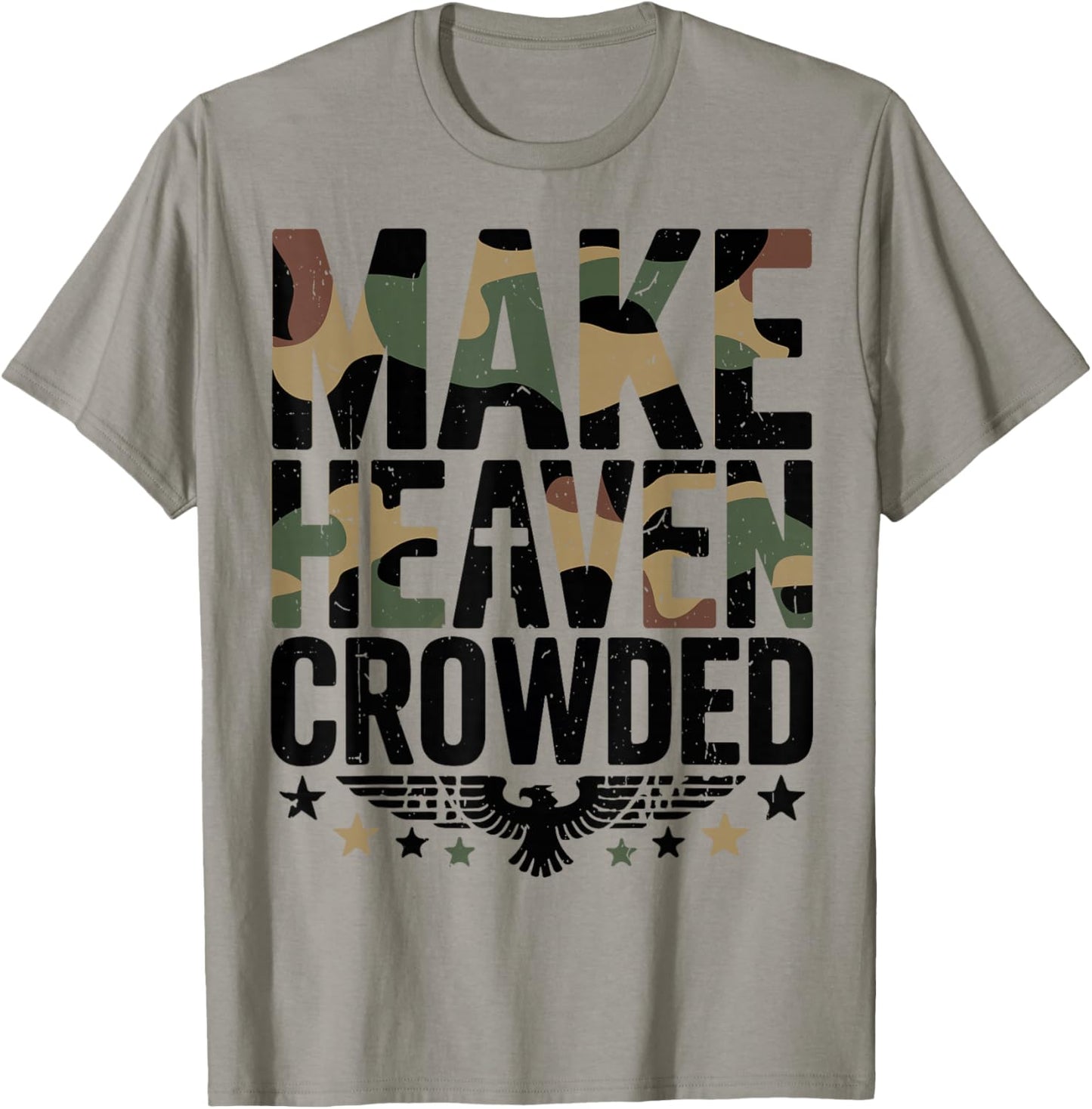 Youth Make Heaven Crowded Camouflage Jesus Camo Christian T-Shirt - T-Shirt | Sand