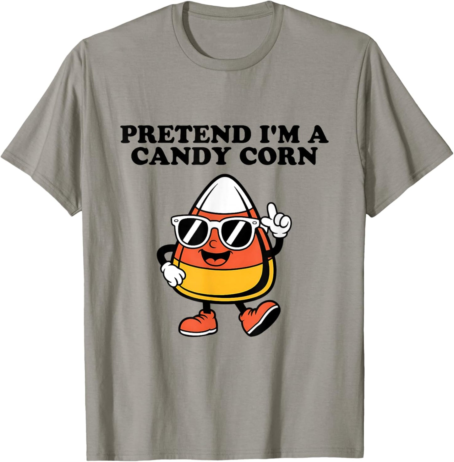 Pretend I'm A Candy Corn Easy Halloween Costume Funny T-Shirt - T-Shirt | Sand